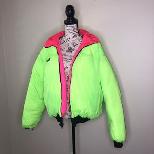 VINTAGE 80’s Columbia Reversible Puffer Jacket XL